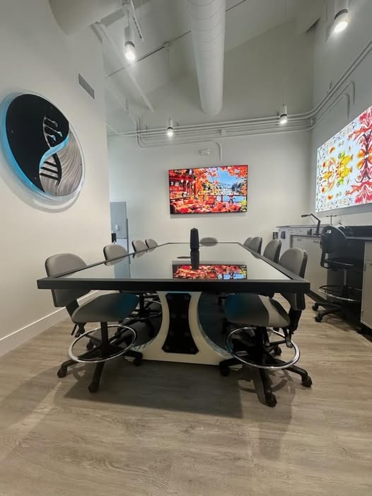 white and carbon fiber conference table