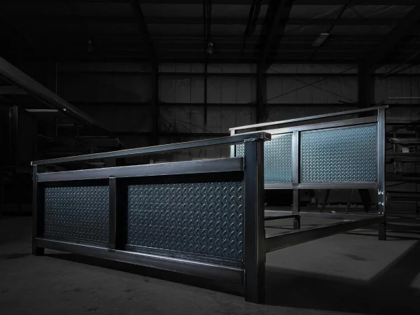 Diamond plate industrial metal bed