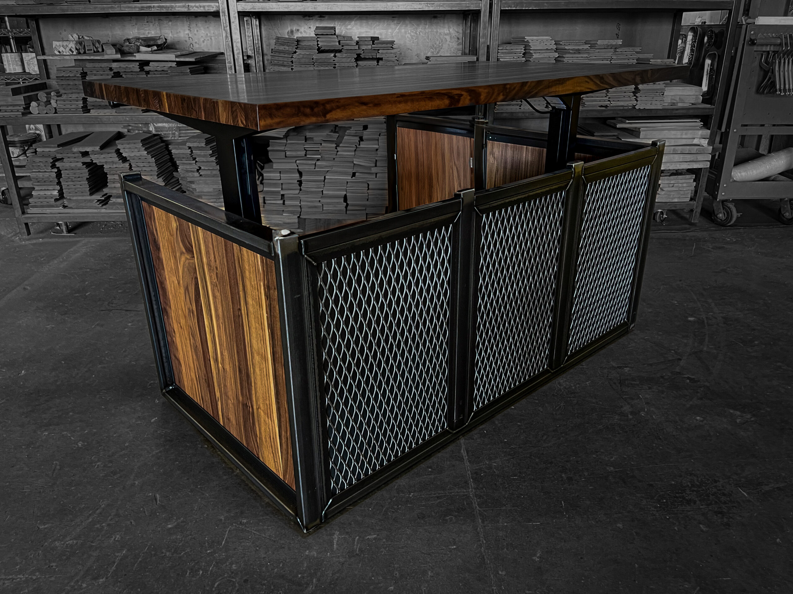 Modern Industrial Sit / Stand Desk Enclosure