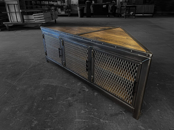 Modern Industrial Corner Cabinet Media Console
