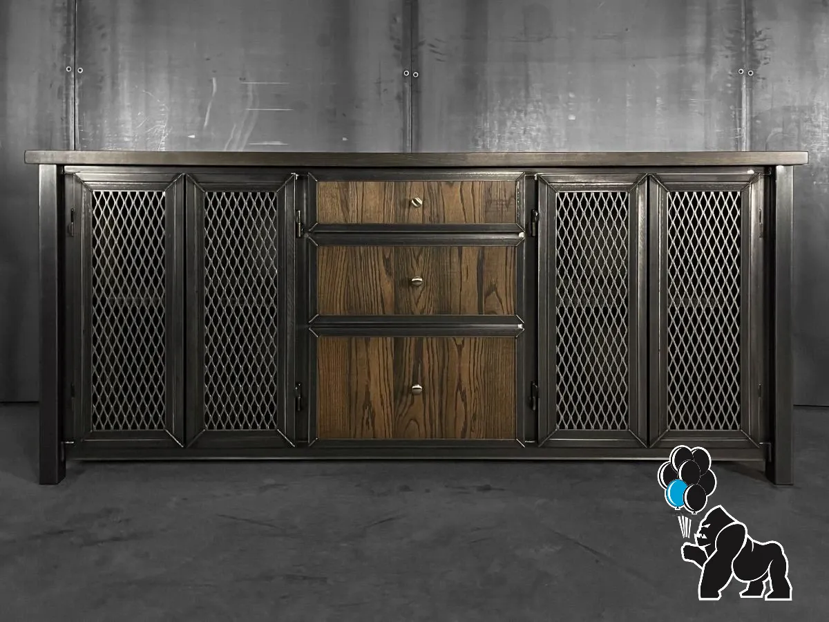 Large Modern Industrial Bar Cabinet