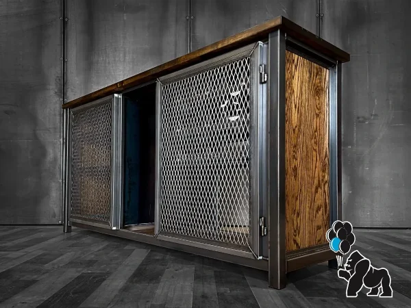 Modern Industrial 8ft Liquor Cabinet and Wine Bar