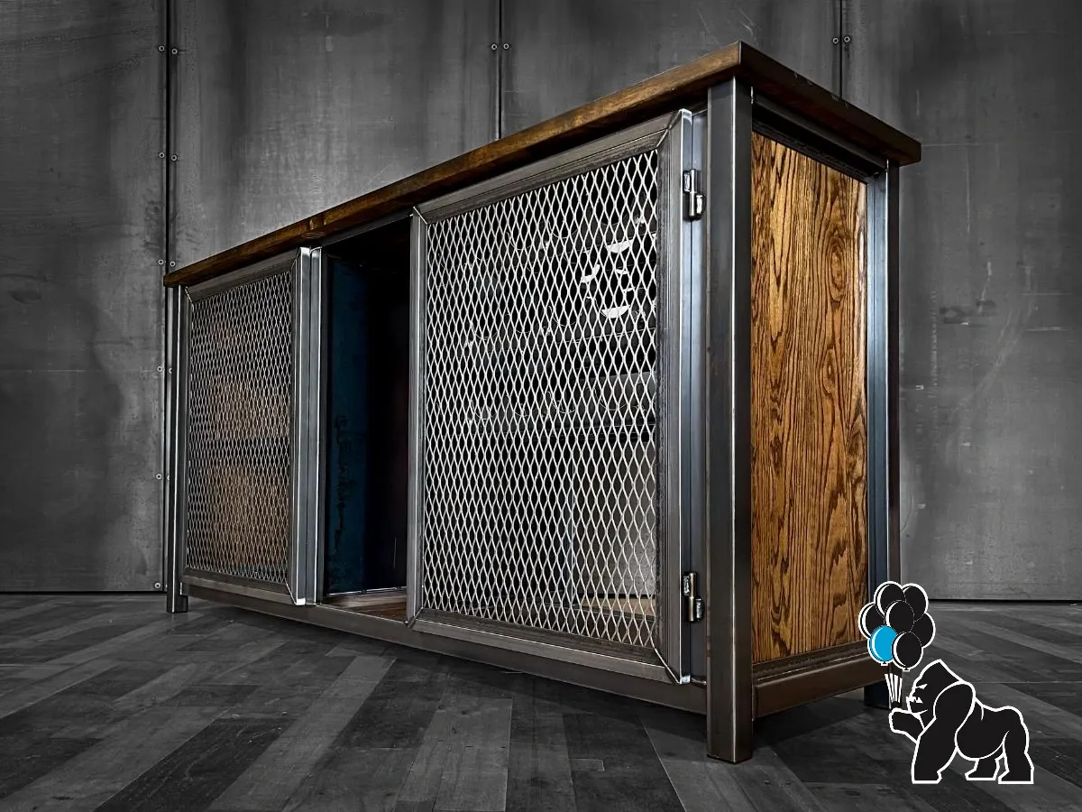 Modern Industrial 8ft Liquor Cabinet and Wine Bar